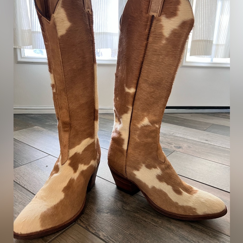 Tall cowhide boots- size 6